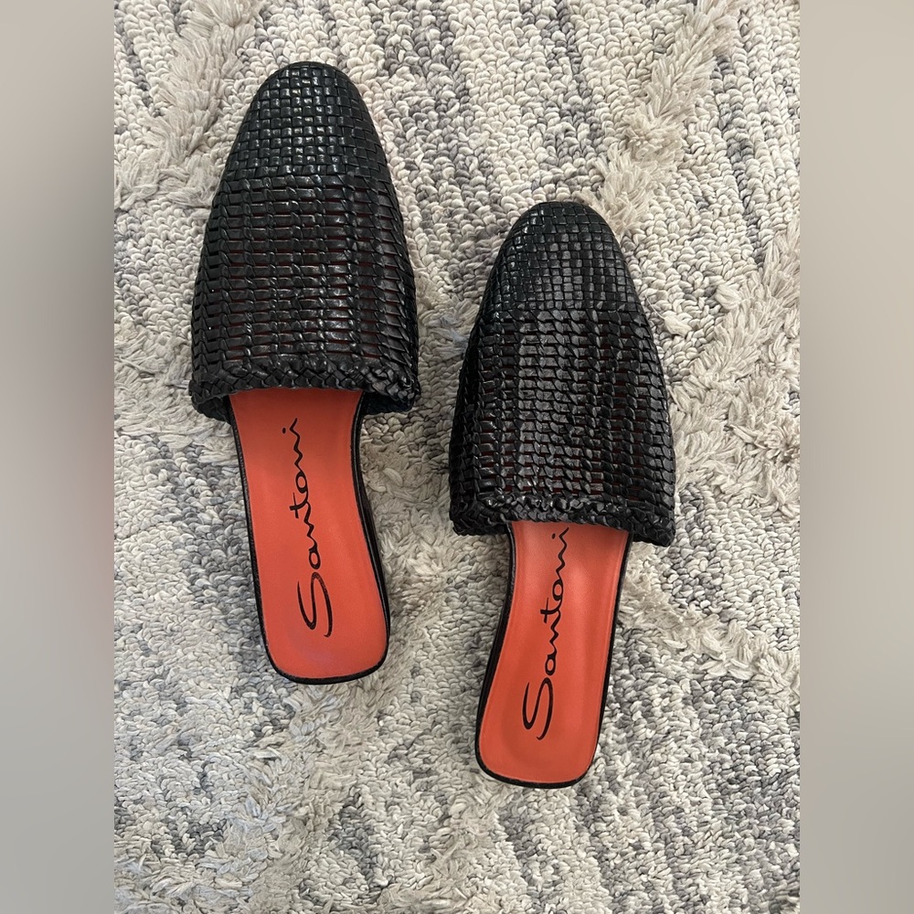 Santoni woven mules (never worn)